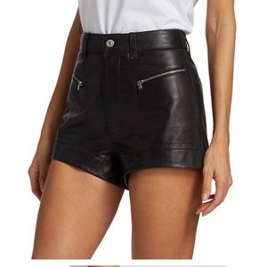 7 for all mankind zipper leather shorts